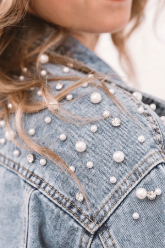 Heirloom Bridal Pearl & Rhinestone #0 default Denim thumbnail
