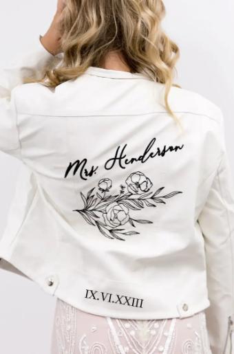 Heirloom Bridal Blooming Leather Bridal Jacket #0 default White thumbnail