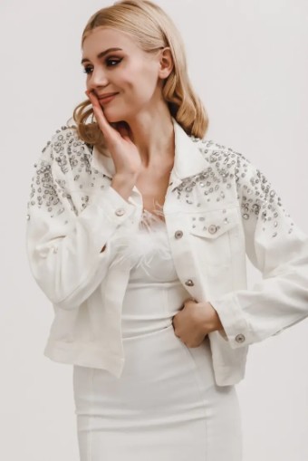 Heirloom Bridal Royal Denim Jacket #0 default White thumbnail