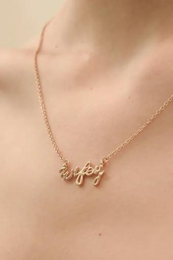 Heirloom Bridal Wifey Necklace #0 default Rose Gold thumbnail