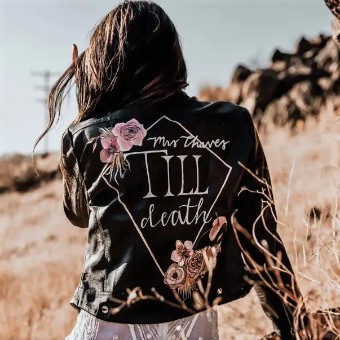 Heirloom Bridal Til Death  Leather Jacket #0 default Black thumbnail