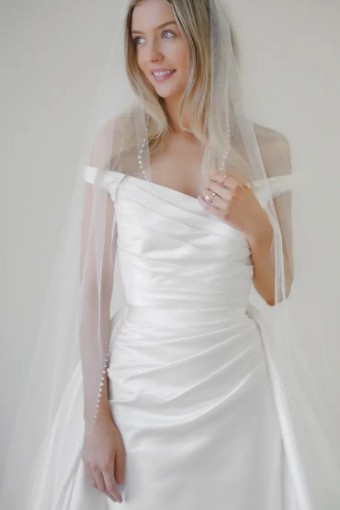 Wtoo by Watters March w/ Overskirt - 11243 #2 Ivory thumbnail