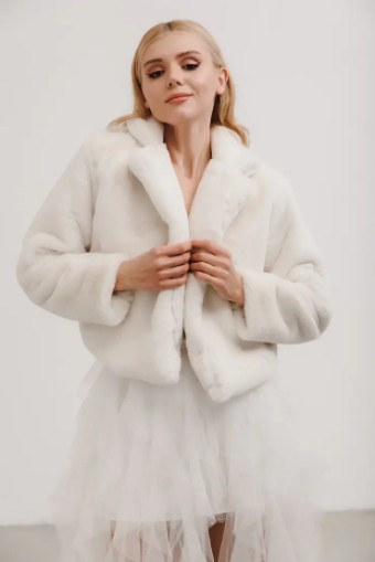 Heirloom Bridal Storm Fur Jacket #0 default Ivory thumbnail